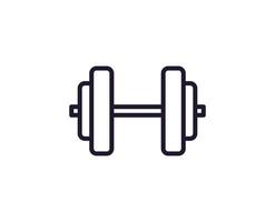 dumbell línea icono. prima calidad logo para web sitios, diseño, en línea tiendas, compañías, libros, anuncios negro contorno pictograma aislado en blanco antecedentes vector