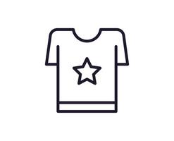 Single line icon of t-shirt. High quality illustration for design, web sites, internet shops, online books etc. Editable stroke in trendy flat style isolated on white background vector