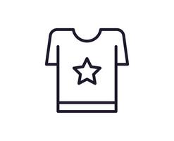 Single line icon of t-shirt. High quality illustration for design, web sites, internet shops, online books etc. Editable stroke in trendy flat style isolated on white background vector