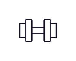 dumbell línea icono. prima calidad logo para web sitios, diseño, en línea tiendas, compañías, libros, anuncios negro contorno pictograma aislado en blanco antecedentes vector