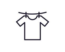 Single line icon of t-shirt. High quality illustration for design, web sites, internet shops, online books etc. Editable stroke in trendy flat style isolated on white background vector