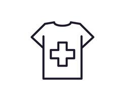 Single line icon of t-shirt. High quality illustration for design, web sites, internet shops, online books etc. Editable stroke in trendy flat style isolated on white background vector