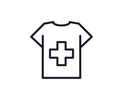 Single line icon of t-shirt. High quality illustration for design, web sites, internet shops, online books etc. Editable stroke in trendy flat style isolated on white background vector