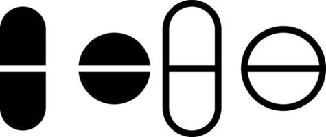 pills icon, sign, or symbol in glyph and line style isolated on transparent background. illustration vector