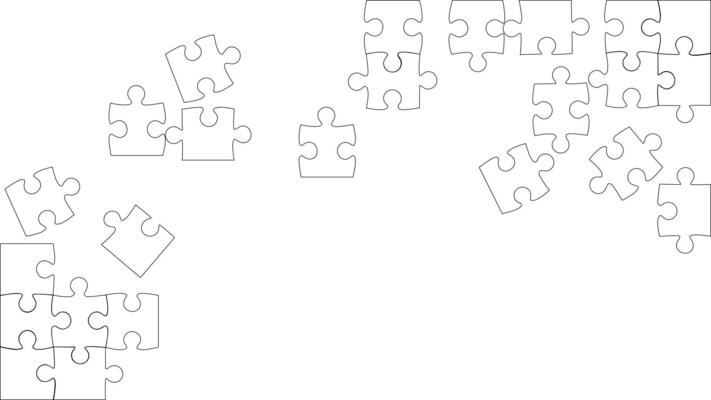 background outlines the puzzle pieces. The idea of solving puzzles