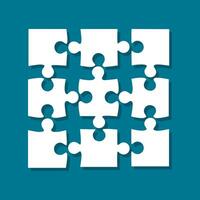 Puzzle pieces. Shadow jigsaw vector