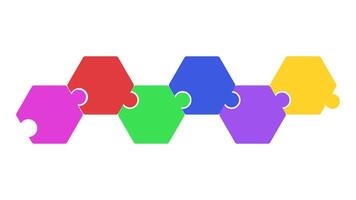 seis pedazo hexágono diagrama rompecabezas infografía vector