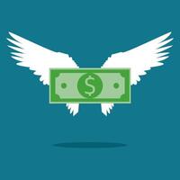 Money has wings to fly vector