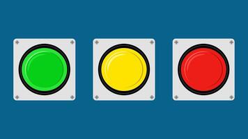 verde rojo y amarillo botones vector