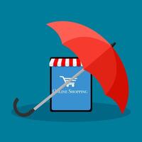 Protect trade and sales. Protect the storefront. Online Marketing vector