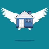 house with wings that can fly vector