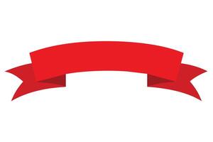 Flat illustration of red ribbon collection. Suitable for design element of banner decoration, blank ribbon for vintage ornament vector