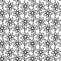 Seamless pattern of abstract blooming flowers Contour drawing. Background for wrapping or wallpaper vector
