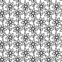 Seamless pattern of abstract blooming flowers Contour drawing. Background for wrapping or wallpaper vector