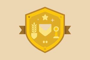 Gold Badge Elements design vector