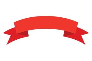 Flat illustration of red ribbon collection. Suitable for design element of banner decoration, blank ribbon for vintage ornament vector