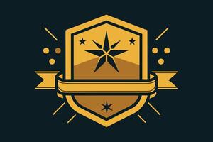Gold Badge Elements design vector