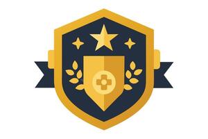 Gold Badge Elements design vector