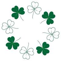Abstract shamrock frame with top and bottom border in trendy green. Concept for St. Patrick greeting vector