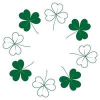 Abstract shamrock frame with top and bottom border in trendy green. Concept for St. Patrick greeting vector