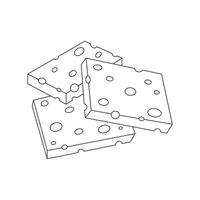 mano dibujado niños dibujo dibujos animados ilustración Envejecido queso Cheddar icono aislado en blanco vector