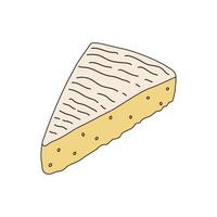 niños dibujo dibujos animados ilustración queso Brie queso icono aislado en blanco vector