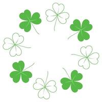 Abstract shamrock frame with top and bottom border in trendy green. Concept for St. Patrick greeting vector