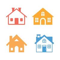 House icon set on white background. illustration in trendy flat style vector