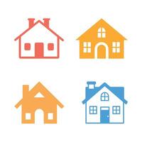 House icon set on white background. illustration in trendy flat style vector