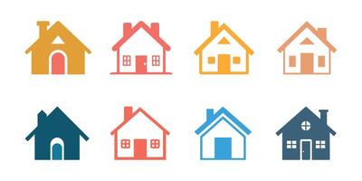 Set of House icons. illustration in flat style vector