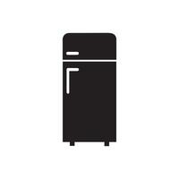 refrigerador icono. negro refrigerador icono en blanco antecedentes. ilustración vector