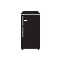 refrigerador icono. negro refrigerador icono en blanco antecedentes. ilustración vector