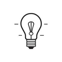 Light bulb icon. Black outline Light bulb icon on white background. illustration vector