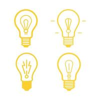 Set of Light bulb icons. illustration in flat style vector