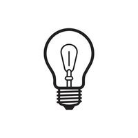 Light bulb icon. Black outline Light bulb icon on white background. illustration vector