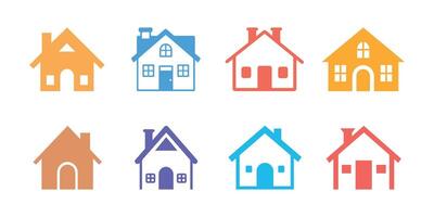 House icon set on white background. illustration in trendy flat style vector