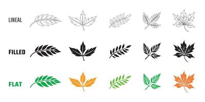 Set of Leaf icons. illustration vector