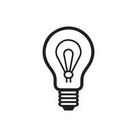 Light bulb icon. Black outline Light bulb icon on white background. illustration vector