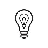 Light bulb icon. Black outline Light bulb icon on white background. illustration vector