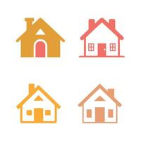 House icon set on white background. illustration in trendy flat style vector