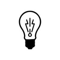 Light bulb icon. Black outline Light bulb icon on white background. illustration vector