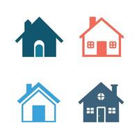 House icon set on white background. illustration in trendy flat style vector