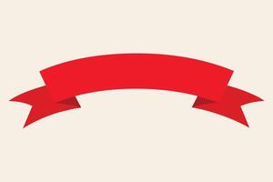 Flat illustration of red ribbon collection. Suitable for design element of banner decoration, blank ribbon for vintage ornament vector