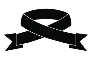 Black Ribbon Mourning Sign design vector