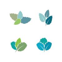 Mint leaf logo template symbol design vector