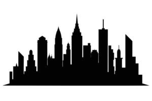 Silhouette City landscape. Modern building architecture Urban cityscape vector