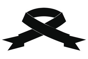 Black Ribbon Mourning Sign design vector