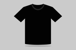 Plain black t-shirt front and back realistic feel vector