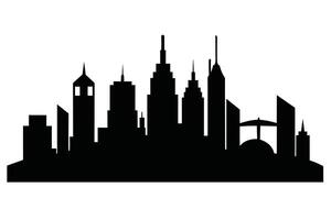 Silhouette City landscape. Modern building architecture Urban cityscape vector