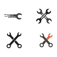 Wrench logo flat symbol design vector